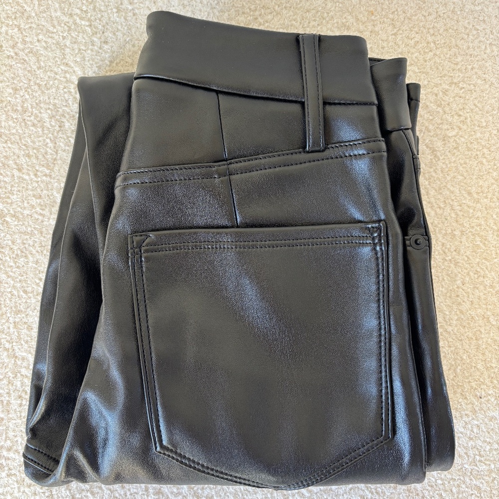 Good American Black Leather Pants